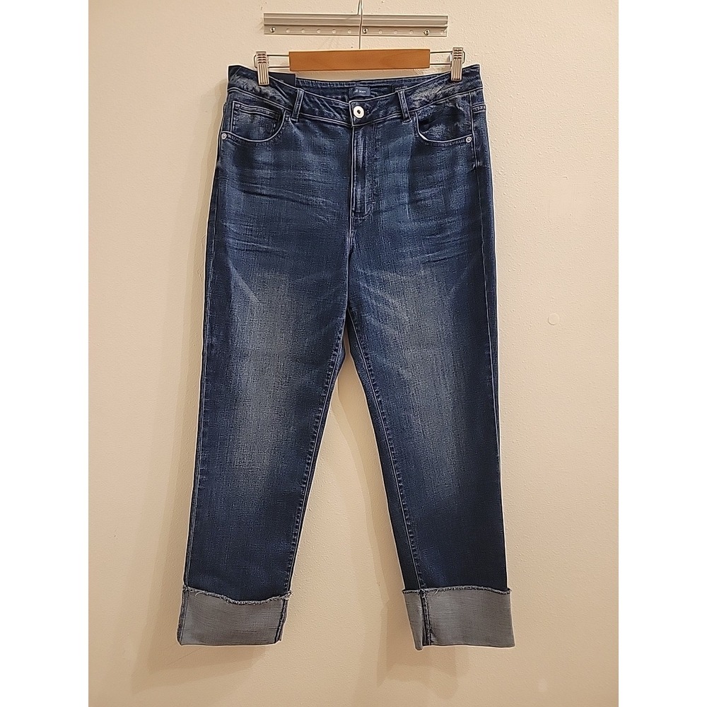 J Jill Portland Wash High Rise Womens 12 Straight Leg Cuffed